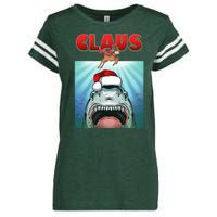 Funny Christmas Claus Shark Reindeer Enza Ladies Jersey Football T-Shirt