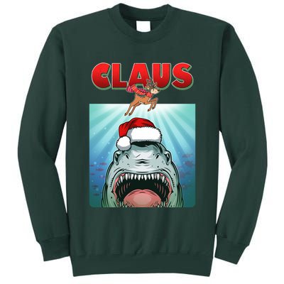 Funny Christmas Claus Shark Reindeer Tall Sweatshirt