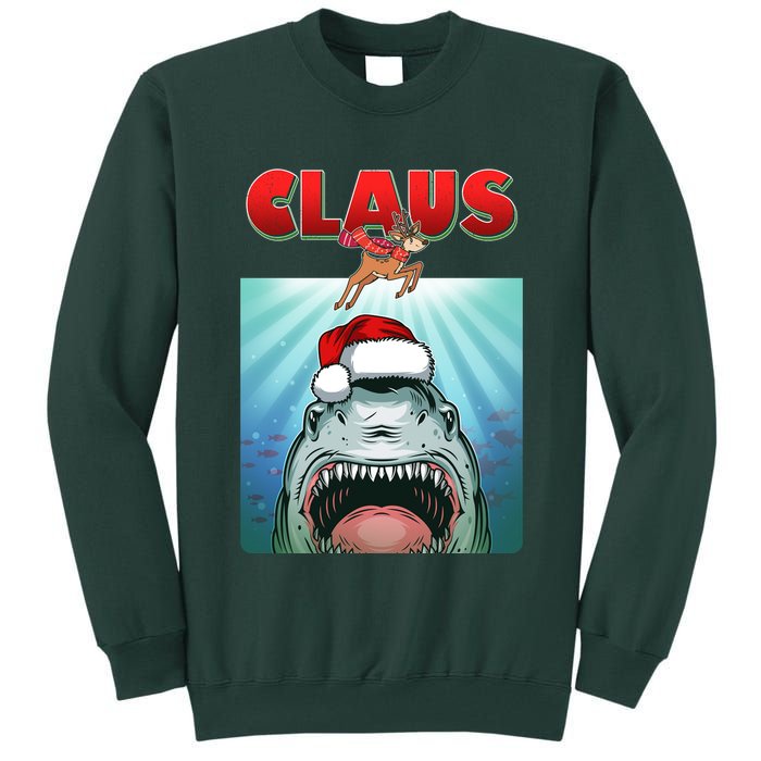 Funny Christmas Claus Shark Reindeer Tall Sweatshirt