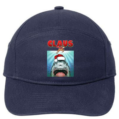 Funny Christmas Claus Shark Reindeer 7-Panel Snapback Hat