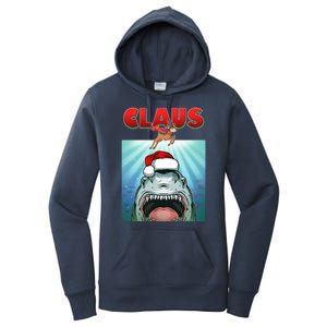 Funny Christmas Claus Shark Reindeer Women's Pullover Hoodie