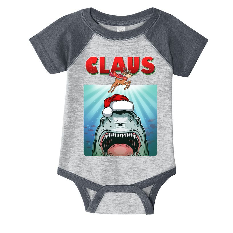 Funny Christmas Claus Shark Reindeer Infant Baby Jersey Bodysuit