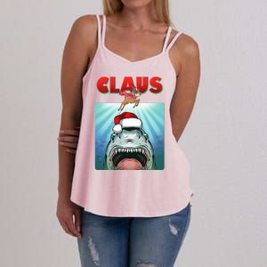 Funny Christmas Claus Shark Reindeer Women's Strappy Tank