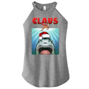 Funny Christmas Claus Shark Reindeer Women's Perfect Tri Rocker Tank