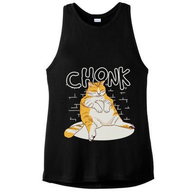 Fat Cat Chonk Scale Chonky Meme Chonker Cat Ladies PosiCharge Tri-Blend Wicking Tank