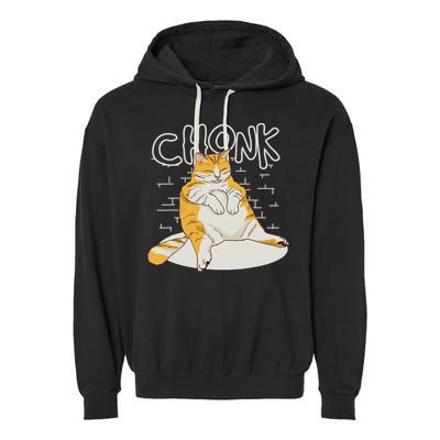Fat Cat Chonk Scale Chonky Meme Chonker Cat Garment-Dyed Fleece Hoodie