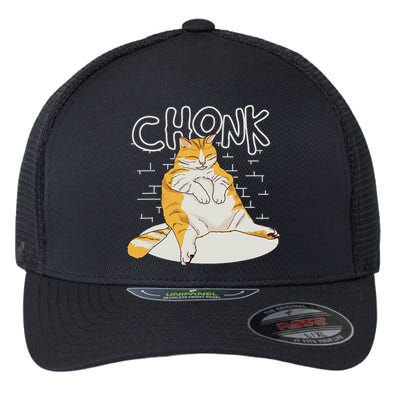 Fat Cat Chonk Scale Chonky Meme Chonker Cat Flexfit Unipanel Trucker Cap