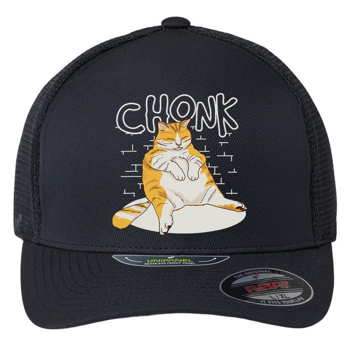 Fat Cat Chonk Scale Chonky Meme Chonker Cat Flexfit Unipanel Trucker Cap