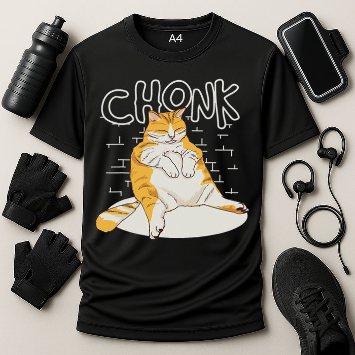 Fat Cat Chonk Scale Chonky Meme Chonker Cat Performance Shirt
