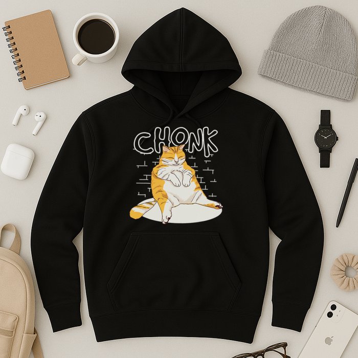 Fat Cat Chonk Scale Chonky Meme Chonker Cat Hoodie