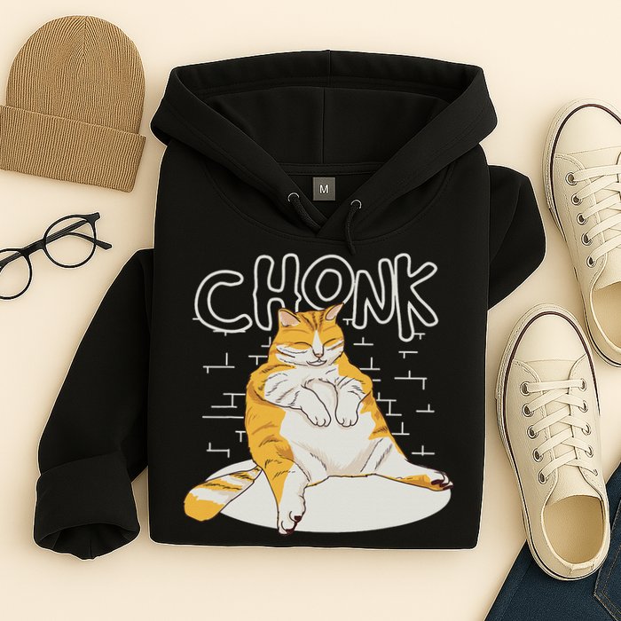 Fat Cat Chonk Scale Chonky Meme Chonker Cat Hoodie