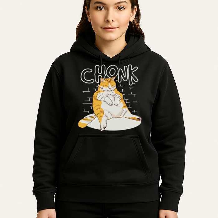 Fat Cat Chonk Scale Chonky Meme Chonker Cat Hoodie