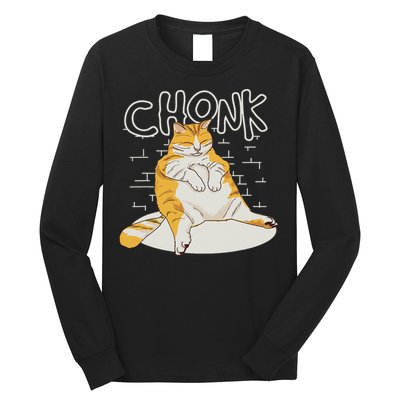 Fat Cat Chonk Scale Chonky Meme Chonker Cat Long Sleeve Shirt