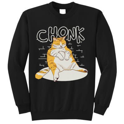 Fat Cat Chonk Scale Chonky Meme Chonker Cat Sweatshirt