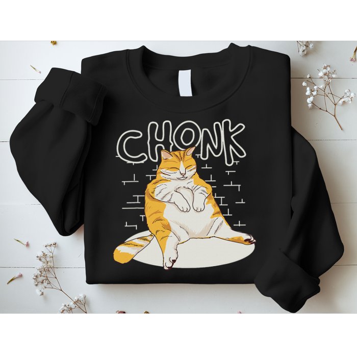 Fat Cat Chonk Scale Chonky Meme Chonker Cat Sweatshirt