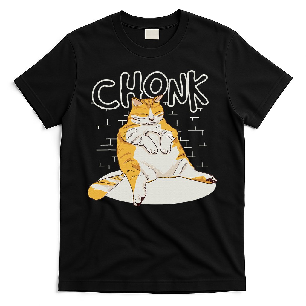 Fat Cat Chonk Scale Chonky Meme Chonker Cat T-Shirt