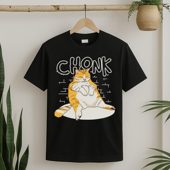 Fat Cat Chonk Scale Chonky Meme Chonker Cat T-Shirt