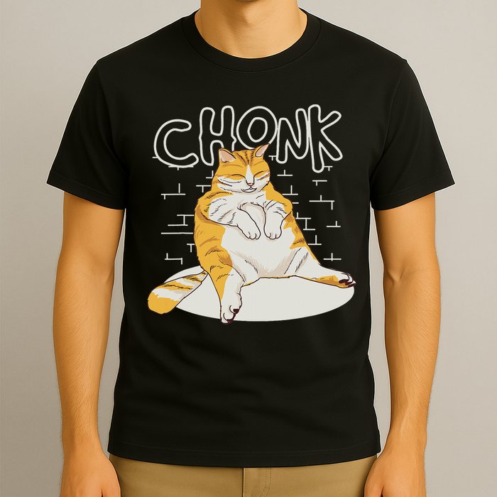 Fat Cat Chonk Scale Chonky Meme Chonker Cat T-Shirt