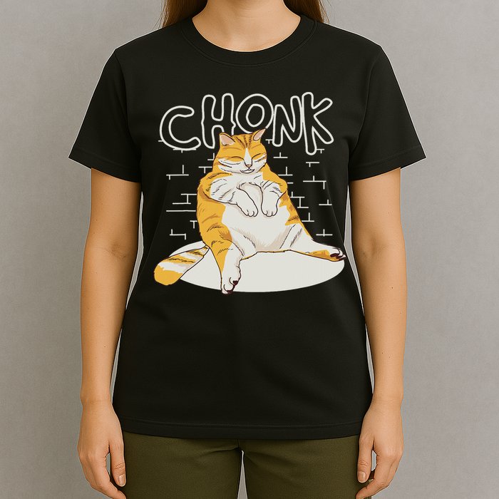 Fat Cat Chonk Scale Chonky Meme Chonker Cat T-Shirt