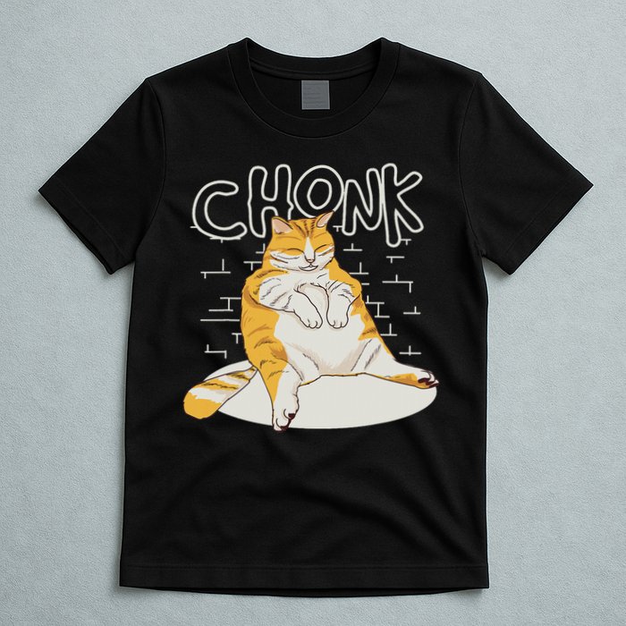 Fat Cat Chonk Scale Chonky Meme Chonker Cat T-Shirt