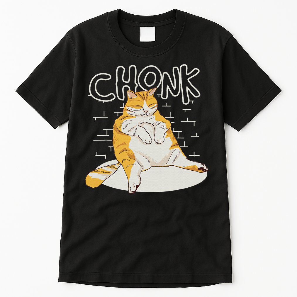 Fat Cat Chonk Scale Chonky Meme Chonker Cat Tall T-Shirt