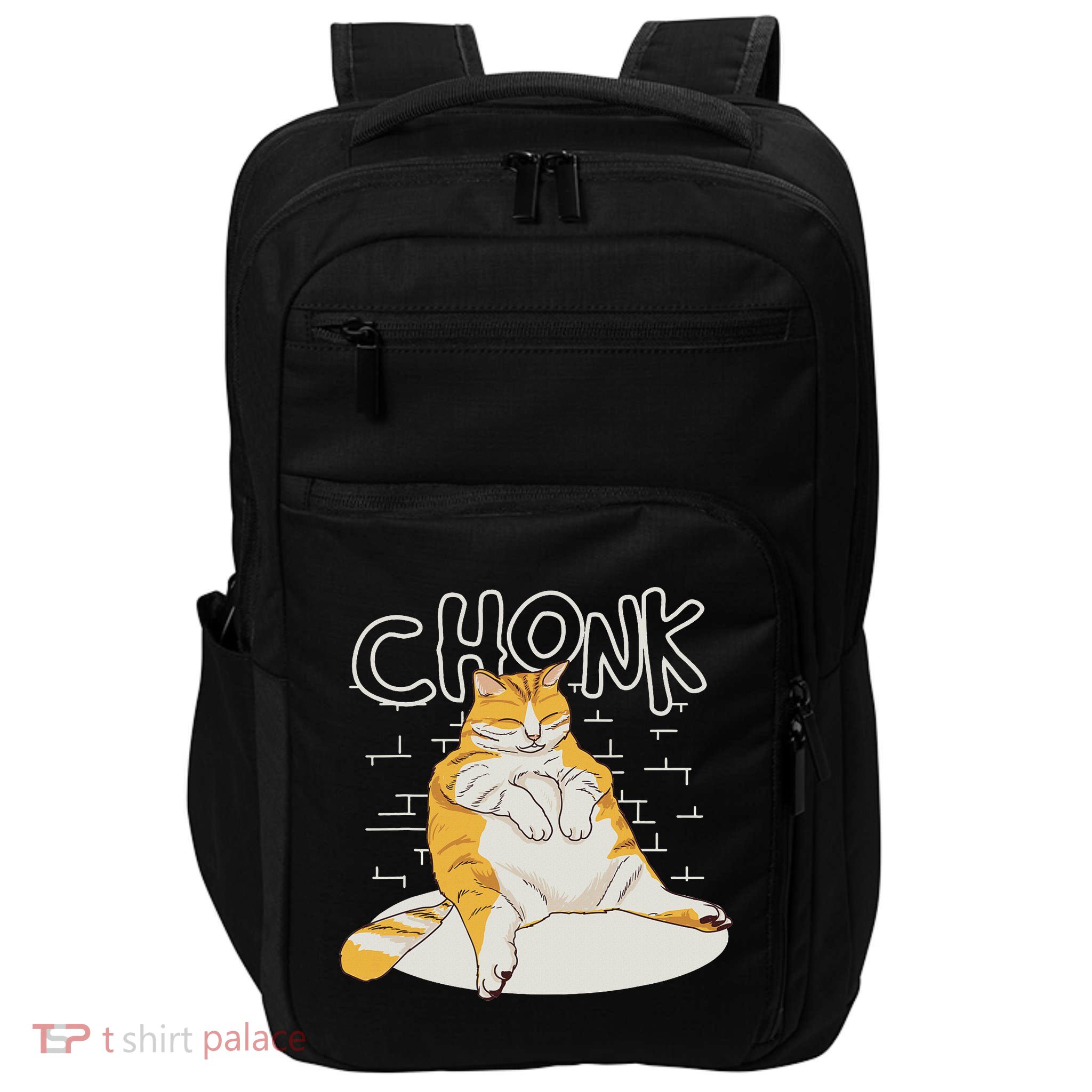 Fat Cat Chonk Scale Chonky Meme Chonker Cat Impact Tech Backpack