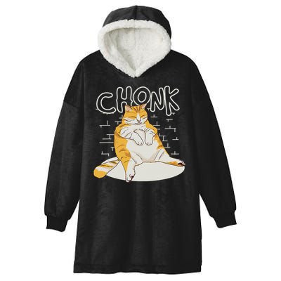 Fat Cat Chonk Scale Chonky Meme Chonker Cat Hooded Wearable Blanket