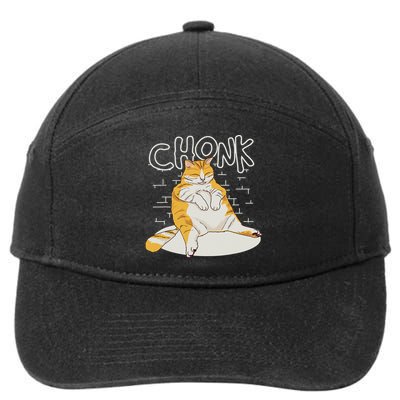 Fat Cat Chonk Scale Chonky Meme Chonker Cat 7-Panel Snapback Hat