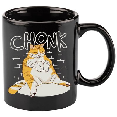 Fat Cat Chonk Scale Chonky Meme Chonker Cat 11oz C Handle Ceramic Mug