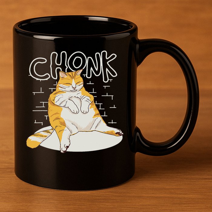 Fat Cat Chonk Scale Chonky Meme Chonker Cat 11oz C Handle Ceramic Mug