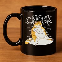 Fat Cat Chonk Scale Chonky Meme Chonker Cat 11oz C Handle Ceramic Mug