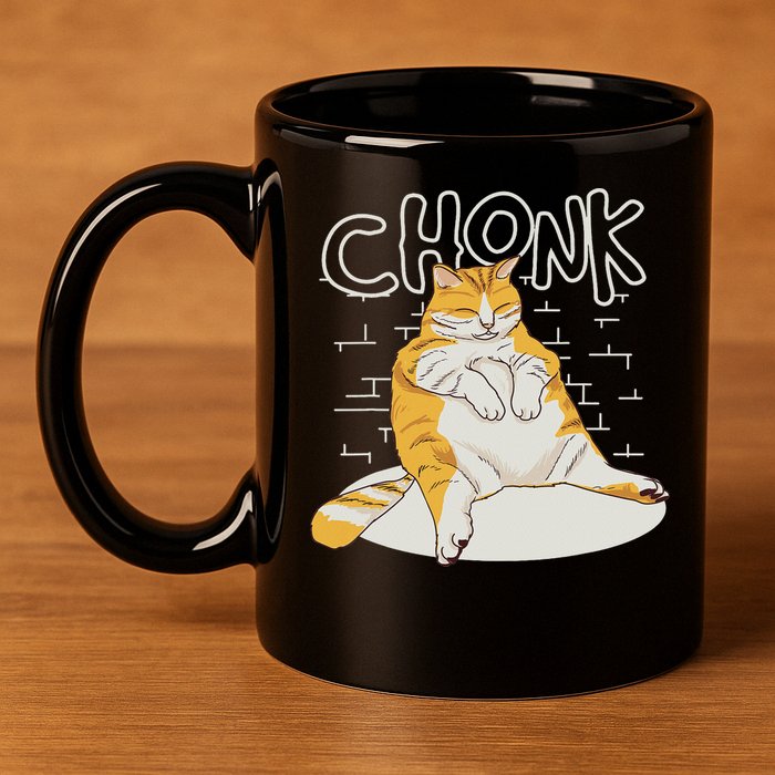 Fat Cat Chonk Scale Chonky Meme Chonker Cat 11oz C Handle Ceramic Mug