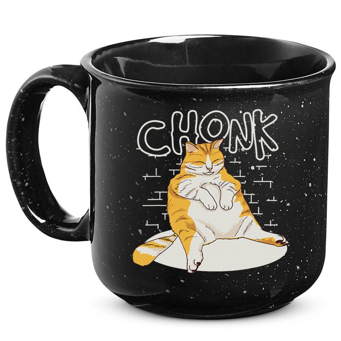 Fat Cat Chonk Scale Chonky Meme Chonker Cat 15oz Campfire Ceramic Mug