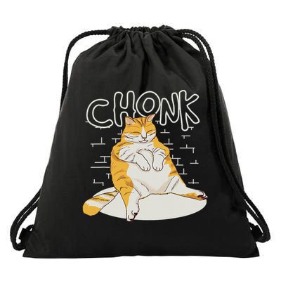 Fat Cat Chonk Scale Chonky Meme Chonker Cat Drawstring Bag