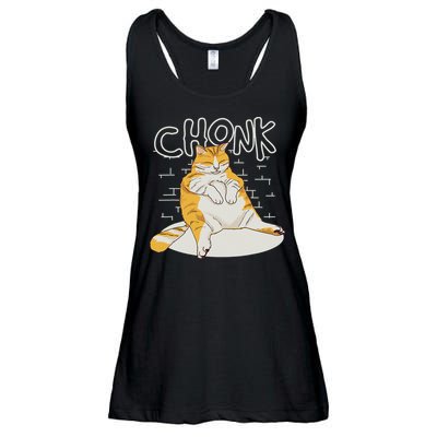 Fat Cat Chonk Scale Chonky Meme Chonker Cat Ladies Essential Flowy Tank