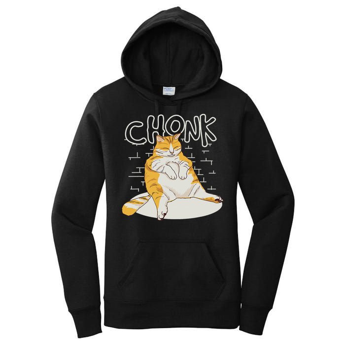 Fat Cat Chonk Scale Chonky Meme Chonker Cat Women's Pullover Hoodie