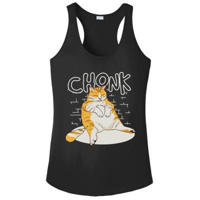 Fat Cat Chonk Scale Chonky Meme Chonker Cat Ladies PosiCharge Competitor Racerback Tank
