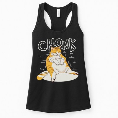 Fat Cat Chonk Scale Chonky Meme Chonker Cat Womens Tank Top