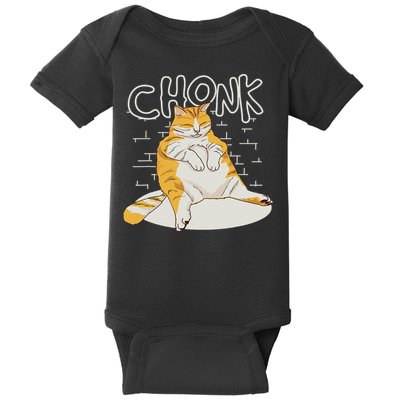 Fat Cat Chonk Scale Chonky Meme Chonker Cat Baby Bodysuit