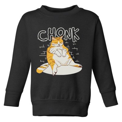 Fat Cat Chonk Scale Chonky Meme Chonker Cat Toddler Sweatshirt