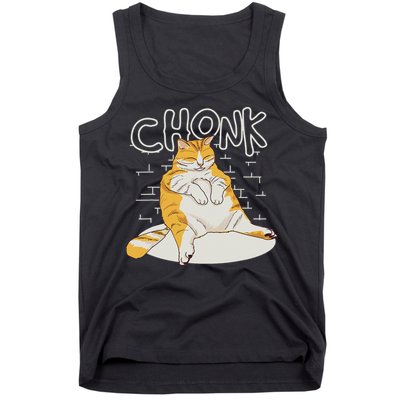 Fat Cat Chonk Scale Chonky Meme Chonker Cat Tank Top