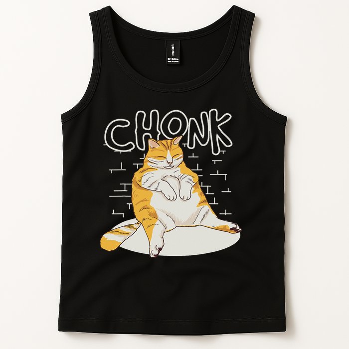 Fat Cat Chonk Scale Chonky Meme Chonker Cat Tank Top