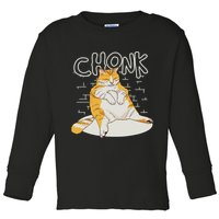 Fat Cat Chonk Scale Chonky Meme Chonker Cat Toddler Long Sleeve Shirt