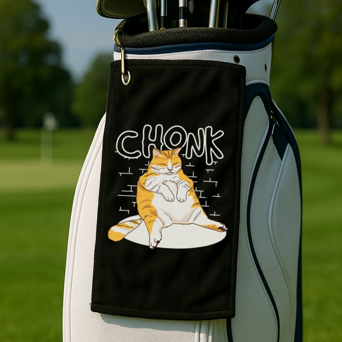Fat Cat Chonk Scale Chonky Meme Chonker Cat Golf Towel