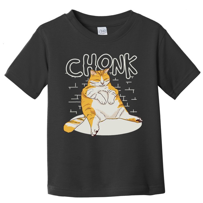 Fat Cat Chonk Scale Chonky Meme Chonker Cat Toddler T-Shirt