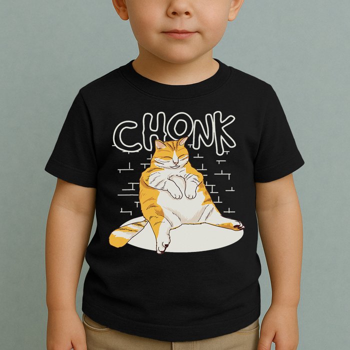 Fat Cat Chonk Scale Chonky Meme Chonker Cat Toddler T-Shirt