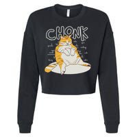 Fat Cat Chonk Scale Chonky Meme Chonker Cat Cropped Pullover Crew