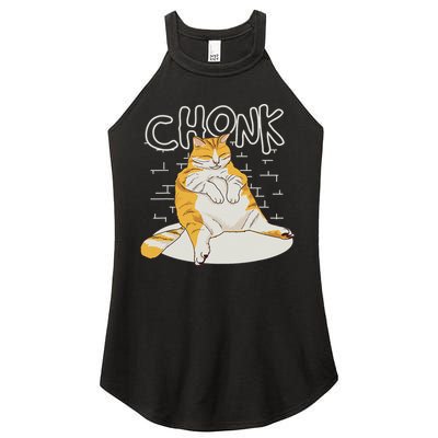 Fat Cat Chonk Scale Chonky Meme Chonker Cat Women's Perfect Tri Rocker Tank
