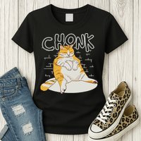 Fat Cat Chonk Scale Chonky Meme Chonker Cat Womens T-Shirt