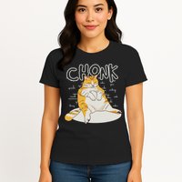 Fat Cat Chonk Scale Chonky Meme Chonker Cat Womens T-Shirt